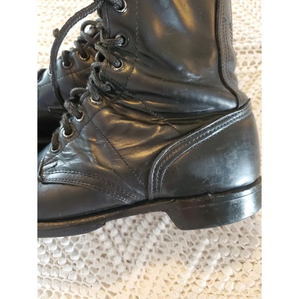 Vtg Corcoran 1500 Jump Boots 9 D black combat military made‎ in USA cap toe